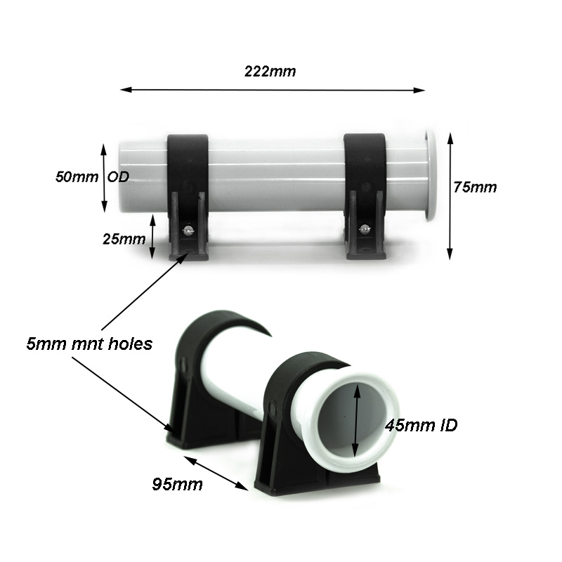 Rod Holder Plastic with Plastic Clamps